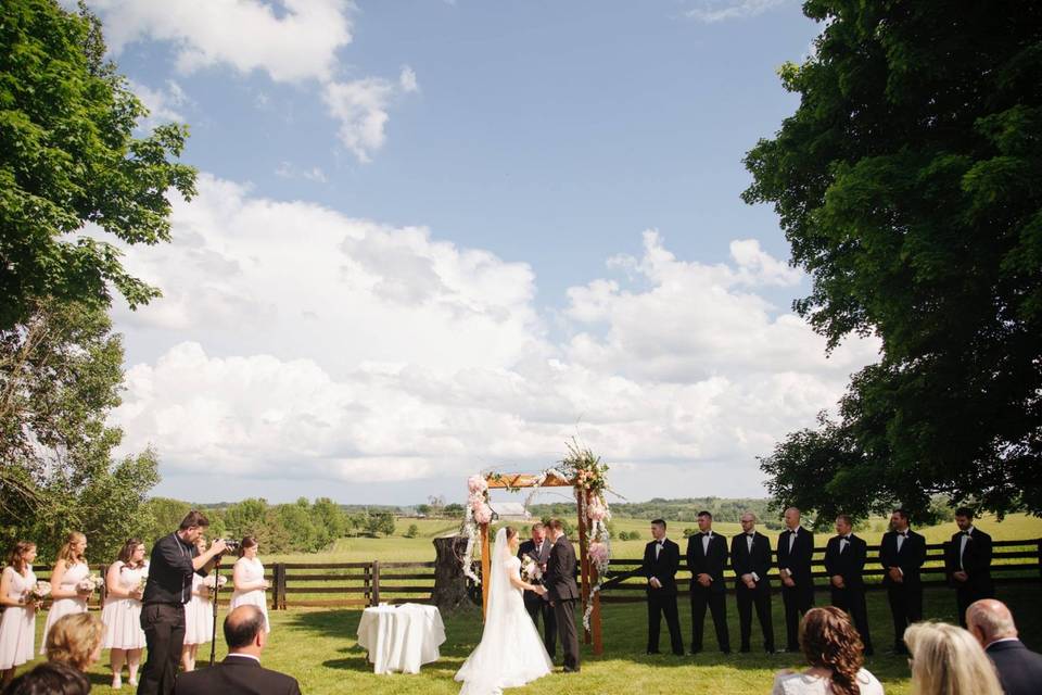 Ceremony near pasture