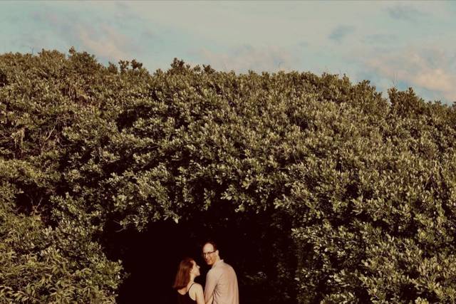 Couple under the canopy