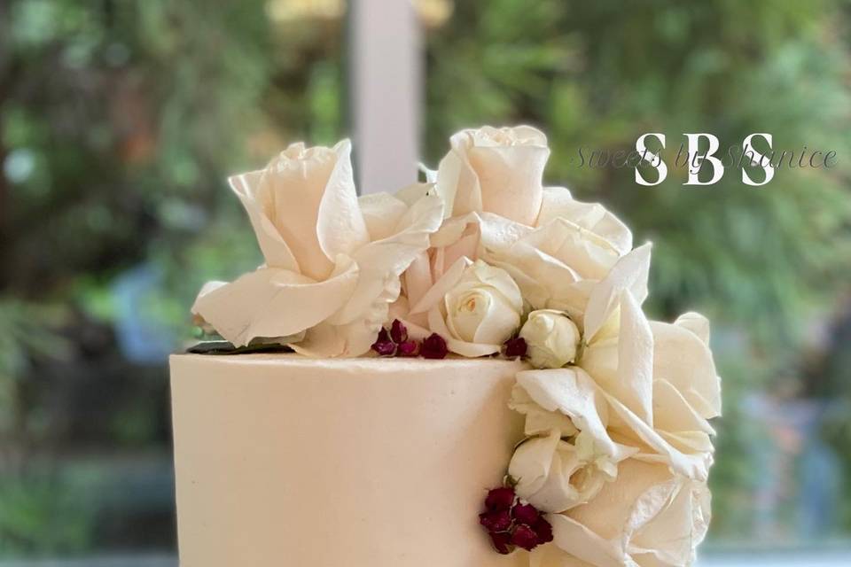 White Buttercream with Floral