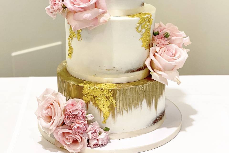 White Buttercream with Floral