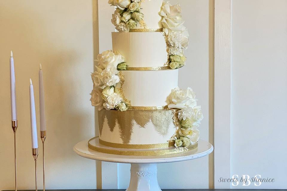 White Buttercream with Floral