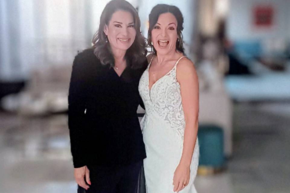 Beautiful bride before the cer