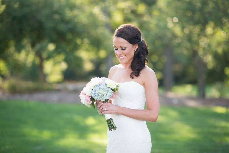 Bride with her bouquet