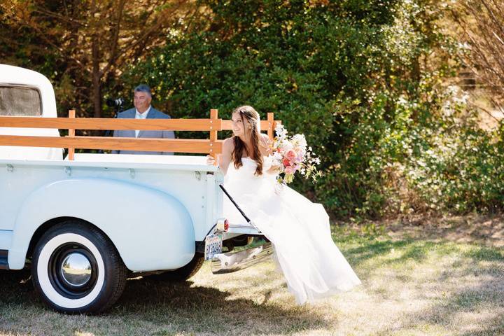Truck ride to ceremony
