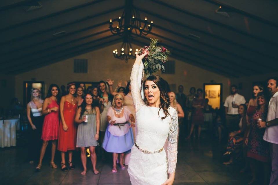 Bride with her bridesmaids