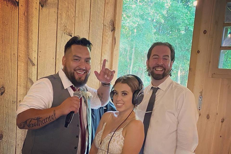 Bride in headphones