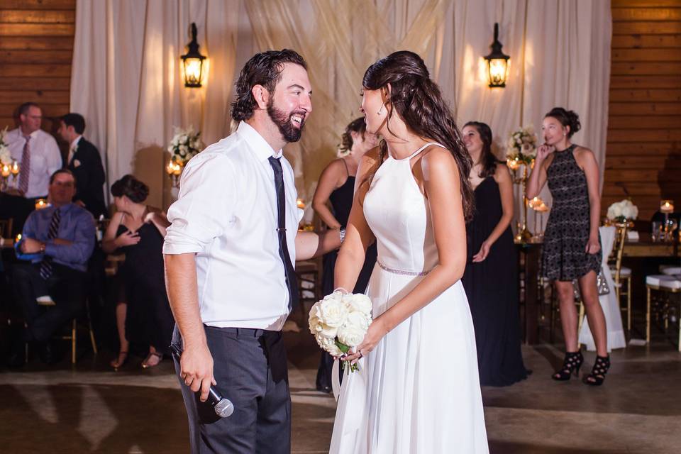 Bride in headphones