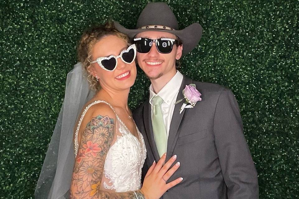 Newlyweds at our Photo Booth