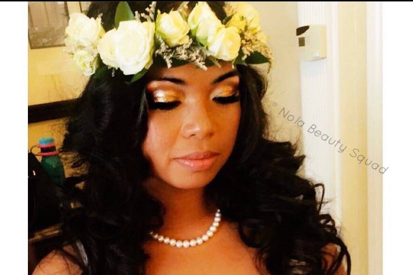 Bridal glam hair and makeup