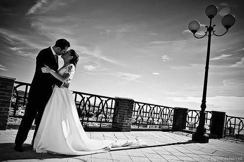 Gorgeous black and white photo of our bride on her wedding day!