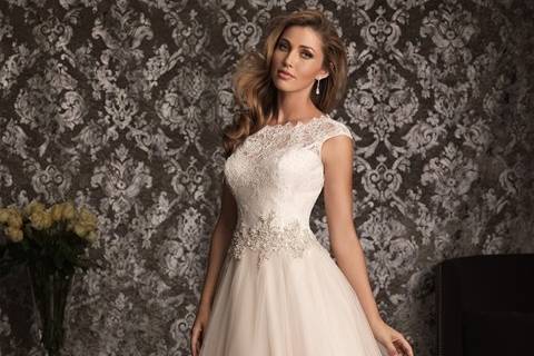 Beautiful Allure romantic lace ball gown available in our store to try on!