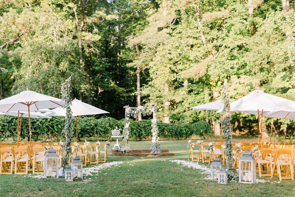 Outdoor wedding ceremony area