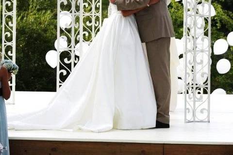 Couple wedding kiss ceremony