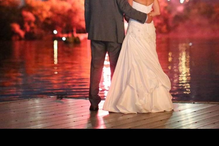 Couple watching amazing fireworks