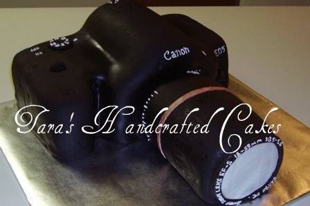 Carved 3D camera cake. Everything is edible.