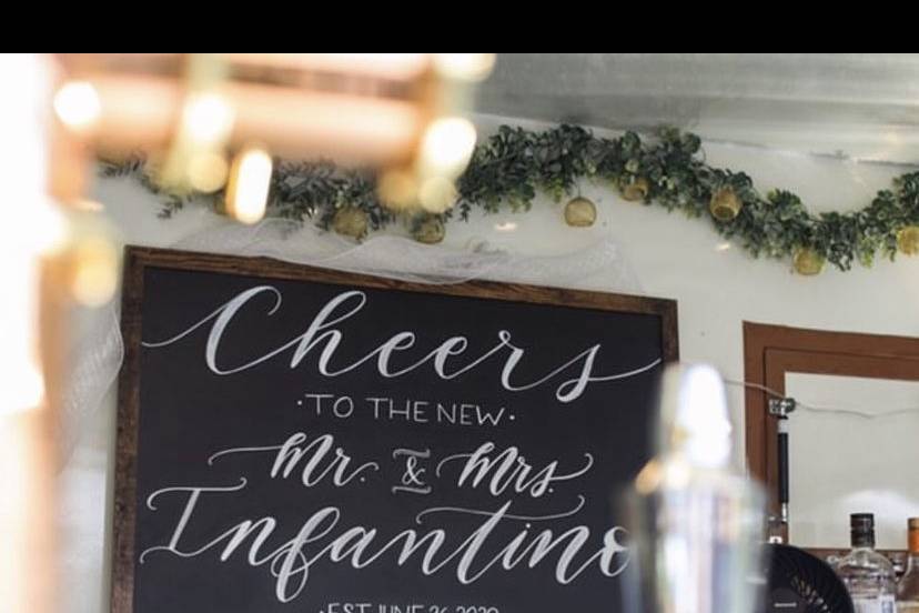 Custom chalkboard welcome sign