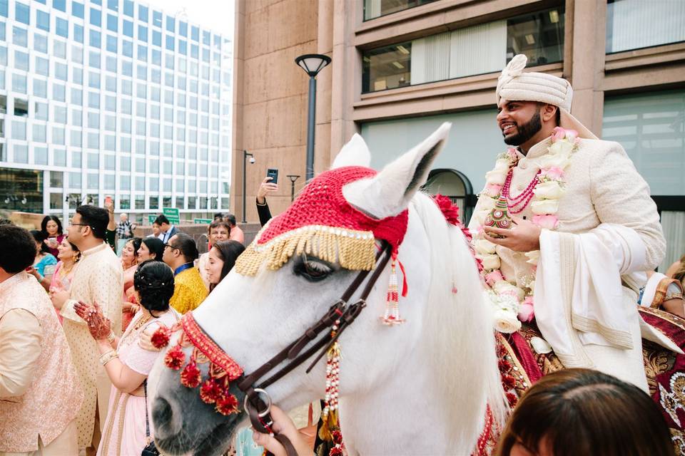 Baraat in front of Hotel