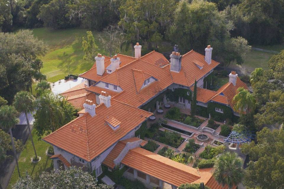 Aerial courtyard view