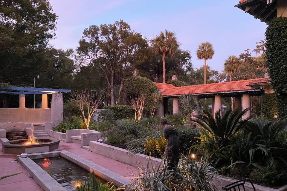 Our courtyard at night