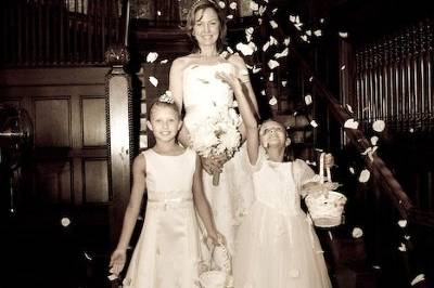 The girls loved to make a mess by tossing the petals in the air in front of the bride... Yes I asked them to...:-)
