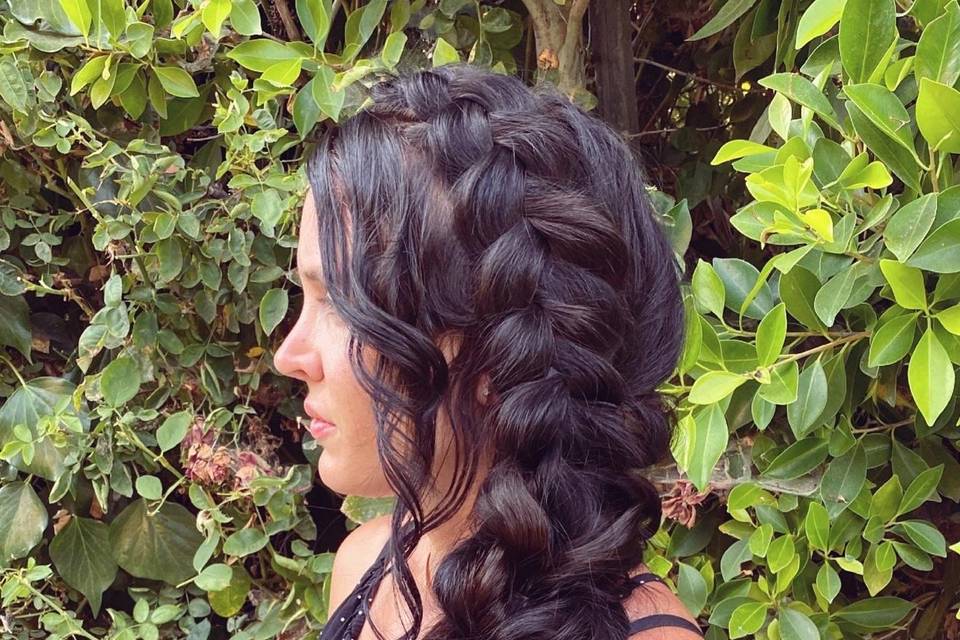 Side swept braided style