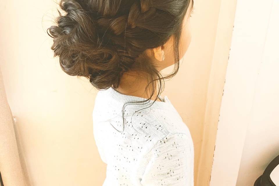 Lace braid updo