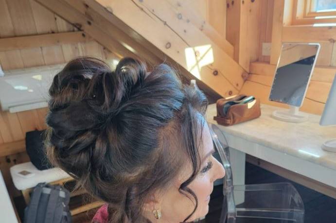 Curly updo