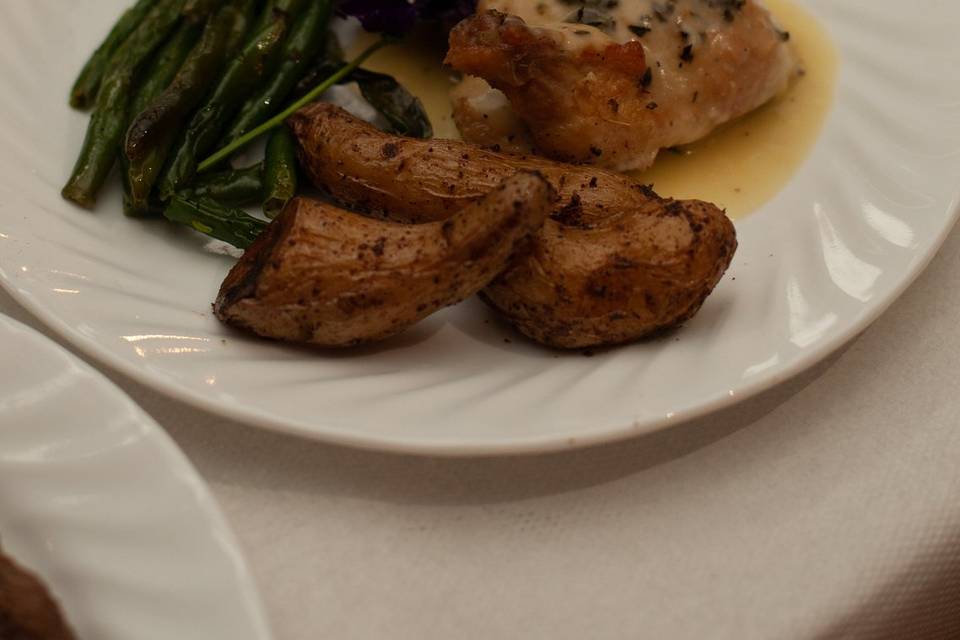 Plated Herb Encrusted Chicken