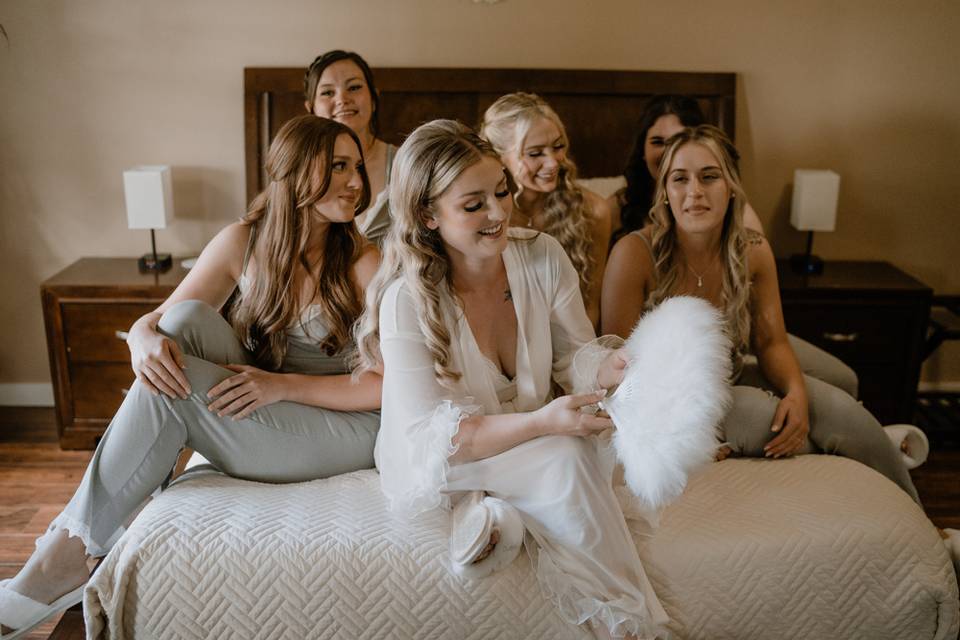 Bride and bridesmaids