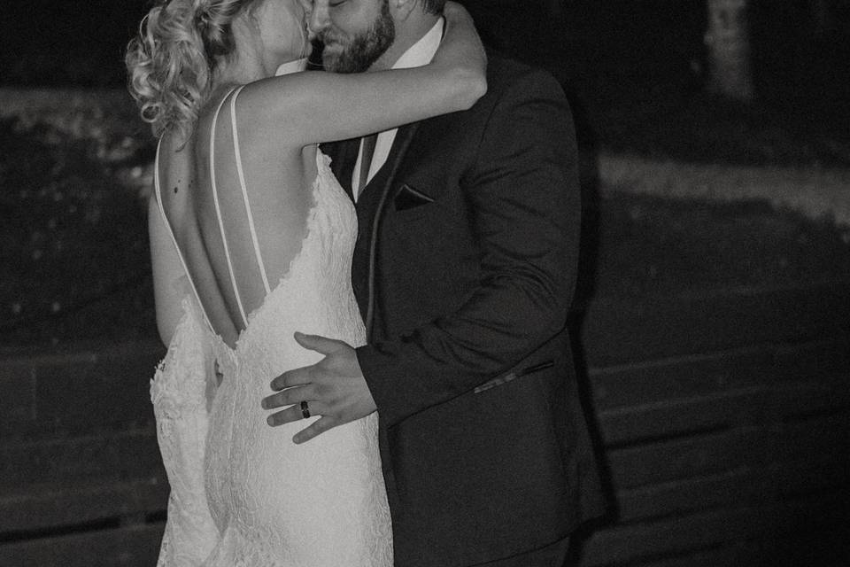 Newlyweds dancing
