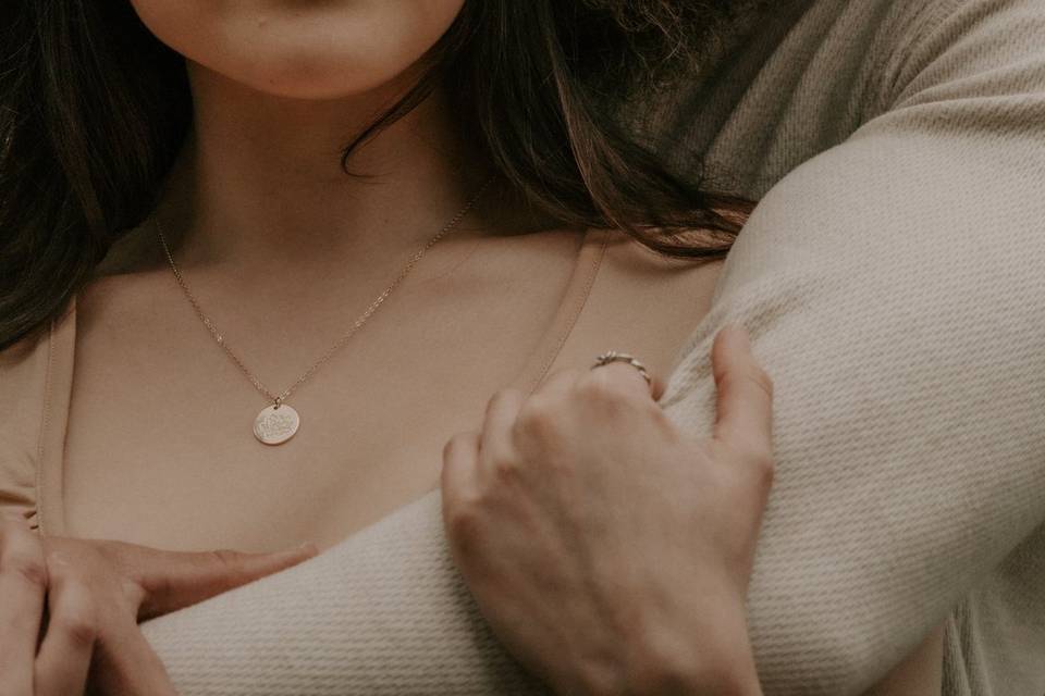 Couple holding each other