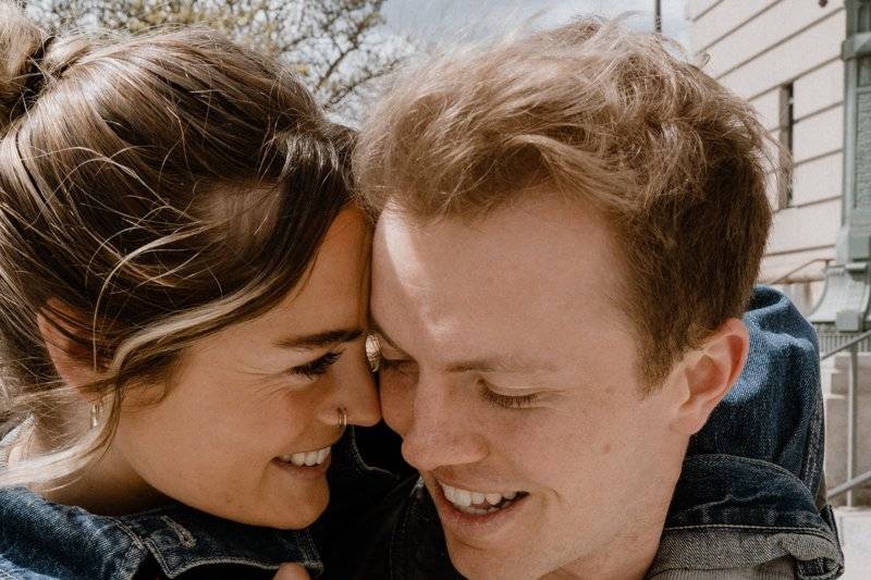 Couple smiling at each other
