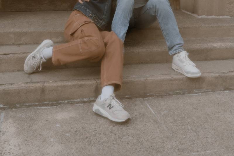 Couple sitting and kissing