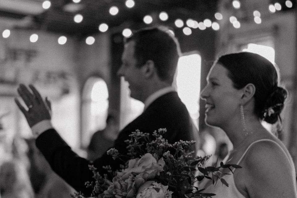 Newlyweds at the reception