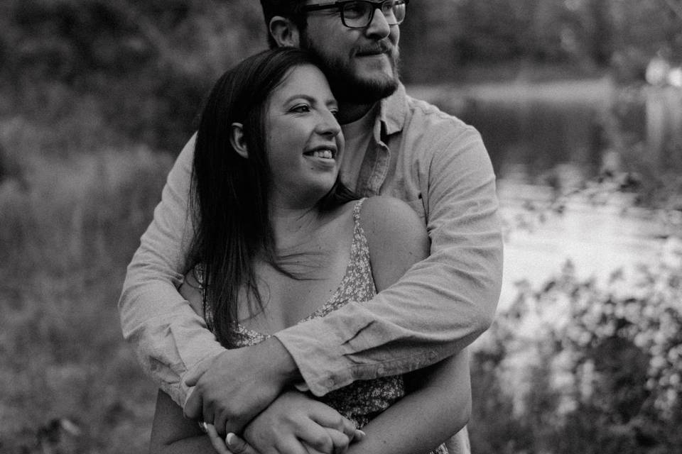 Couple holding each other