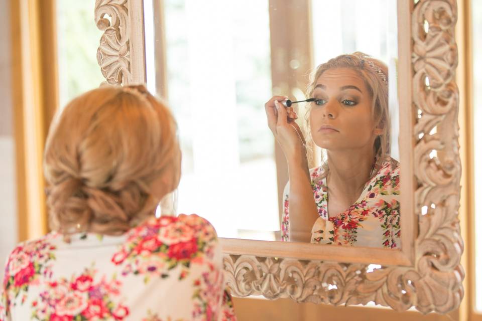 Hair and makeup room