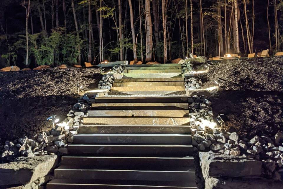 Staircase to firepits