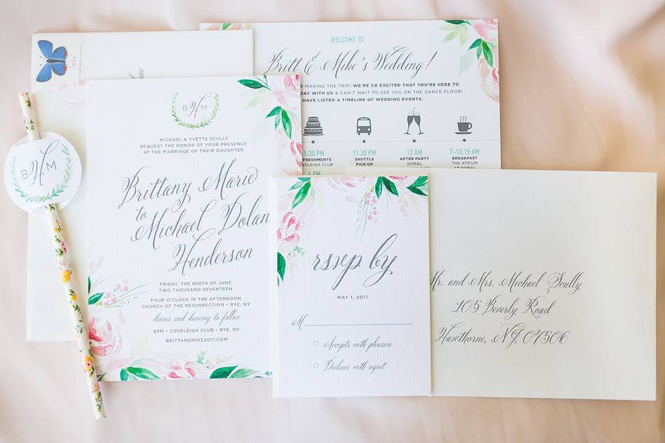 Watercolor Invitation Suite