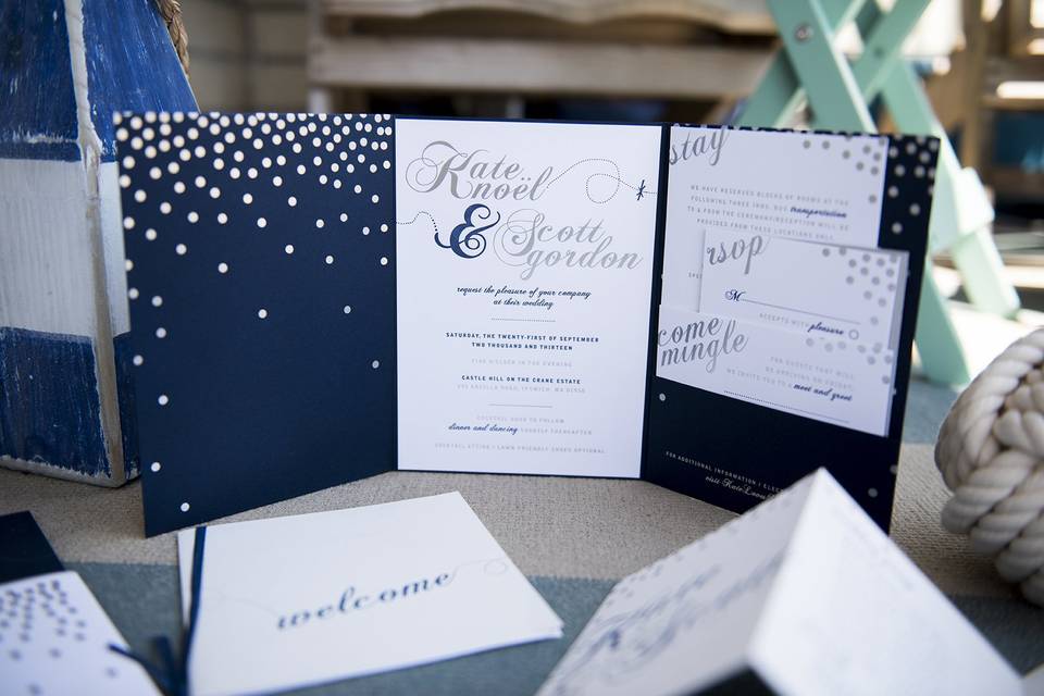 Silver Foil Invitation Suite