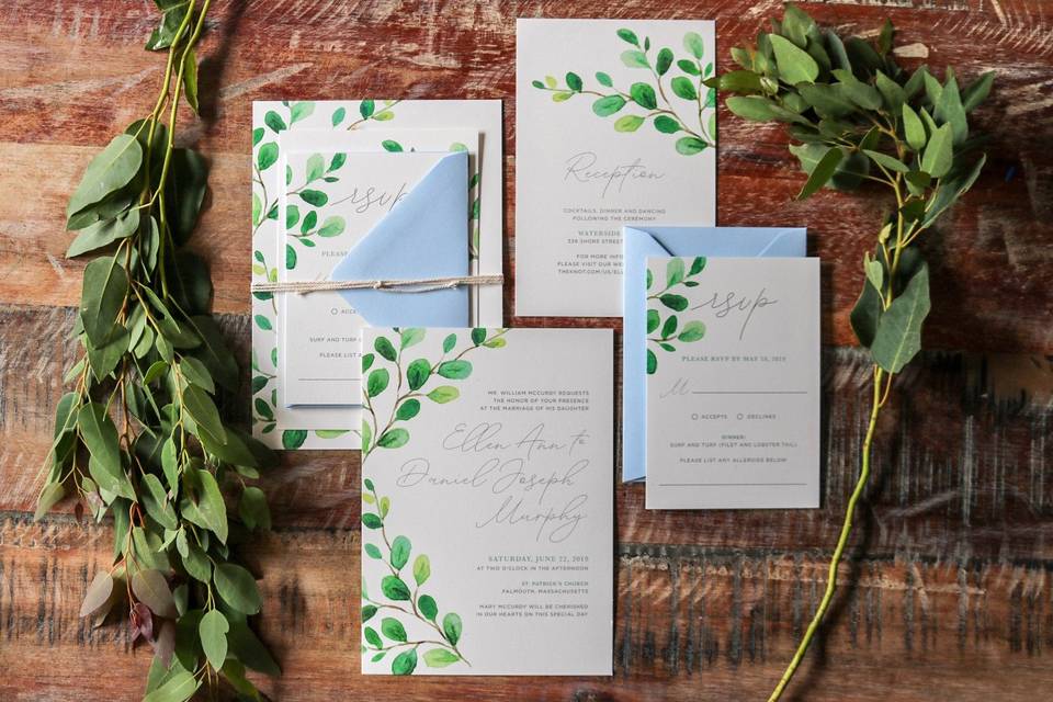 Watercolor Invitation Suite