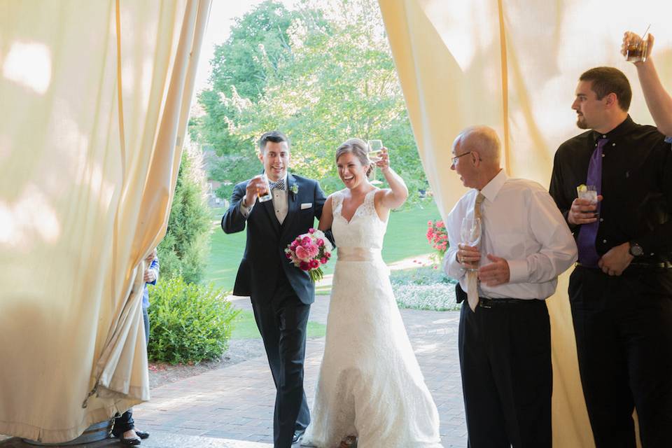 Newlyweds' entrance