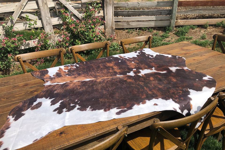 Faux cow hide