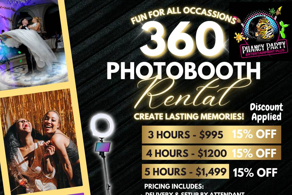 360 Rotating Photo Booth, Party and Event Rentals