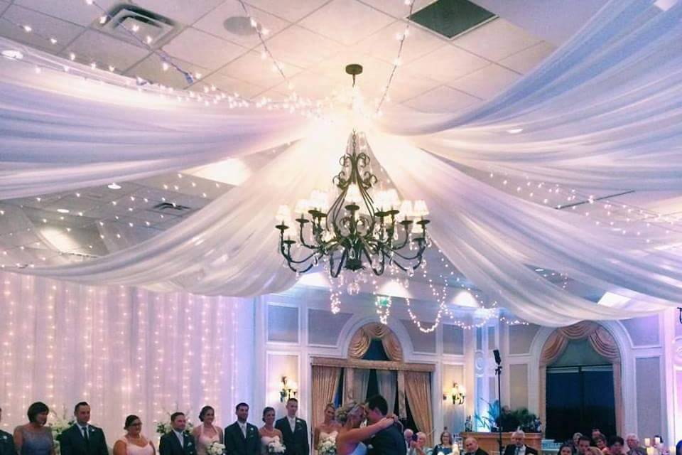 Ceiling drape & backdrop