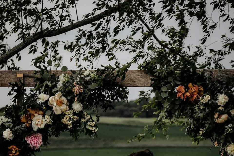 Wedding arbor with floral