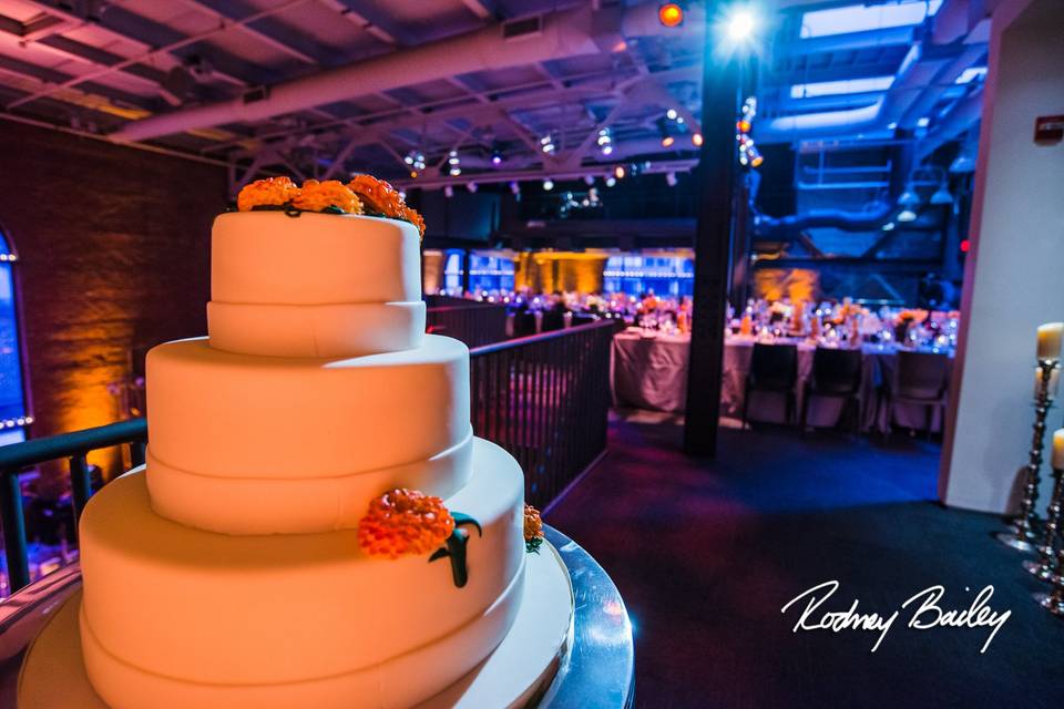 Multiple layered wedding cake