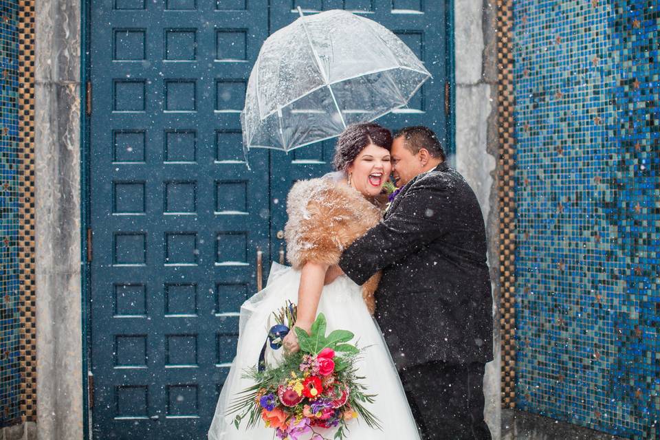 Laughing in the rain