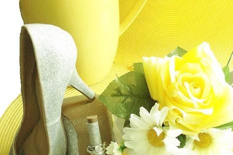 Wedding ring and bouquet