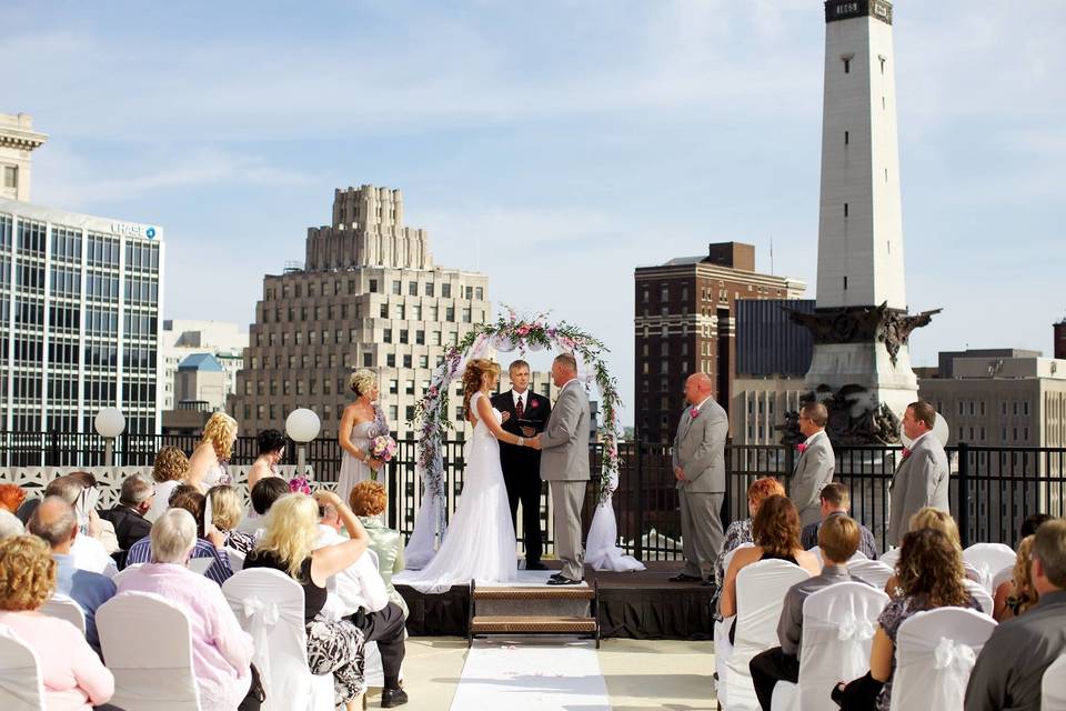 Outdoor wedding ceremony