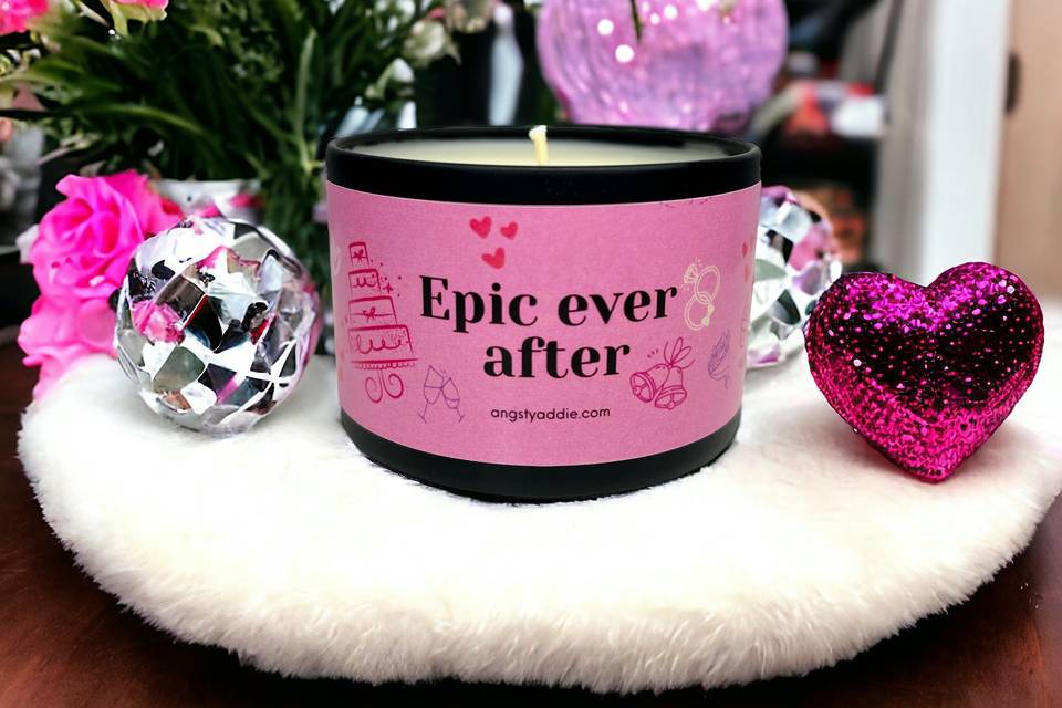 Epic ever after candle tin